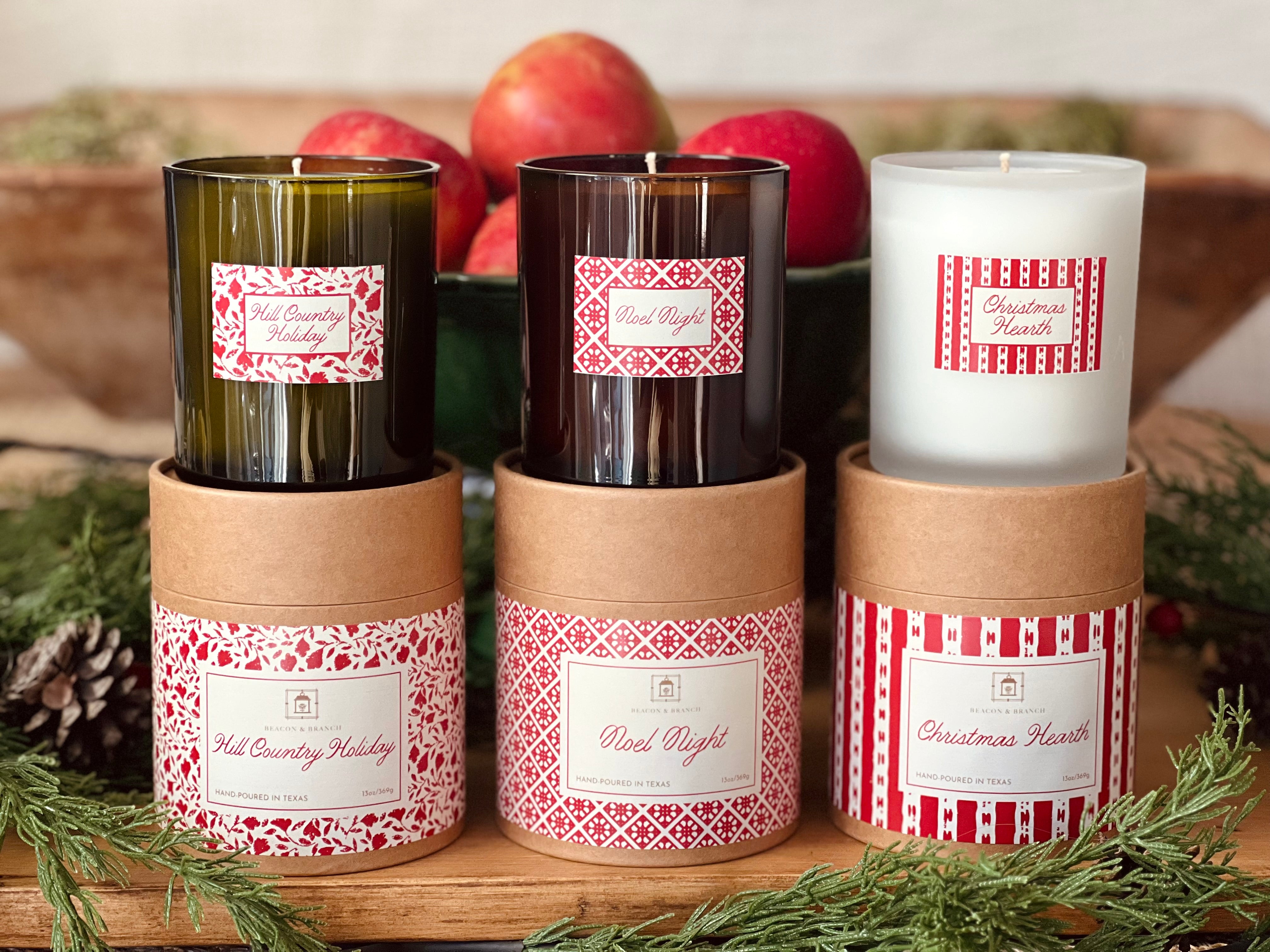 CHRISTMAS TRIO - THREE 13 oz CANDLES